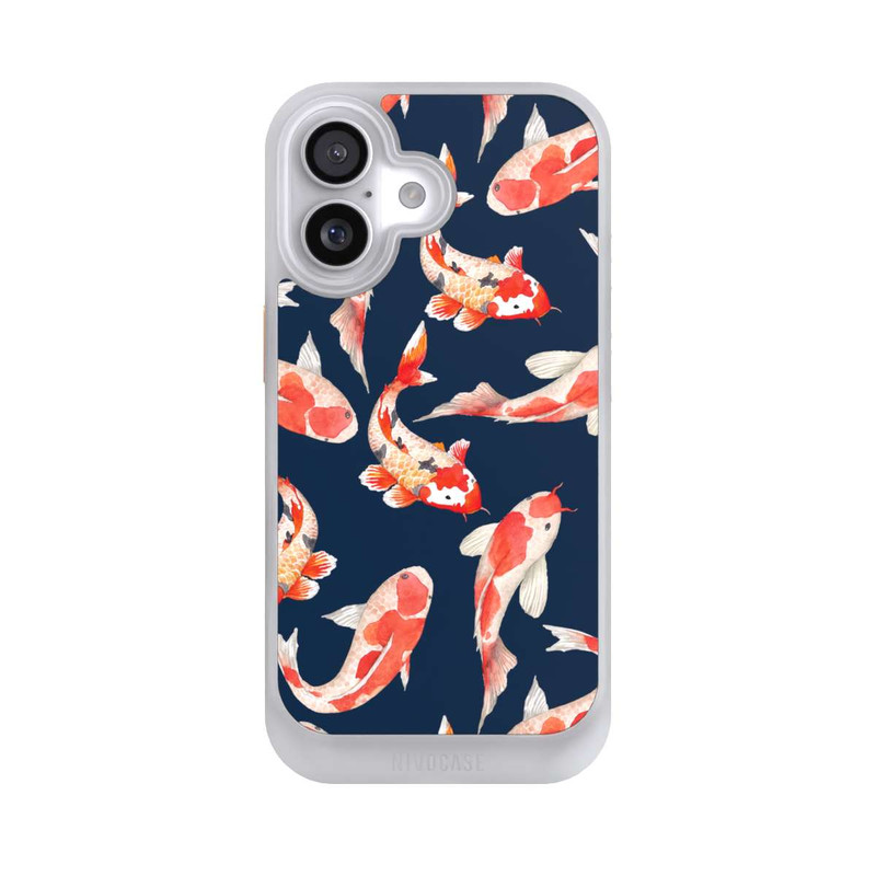 iPhone 17 NIVOcore Poisson corail sur fond bleu