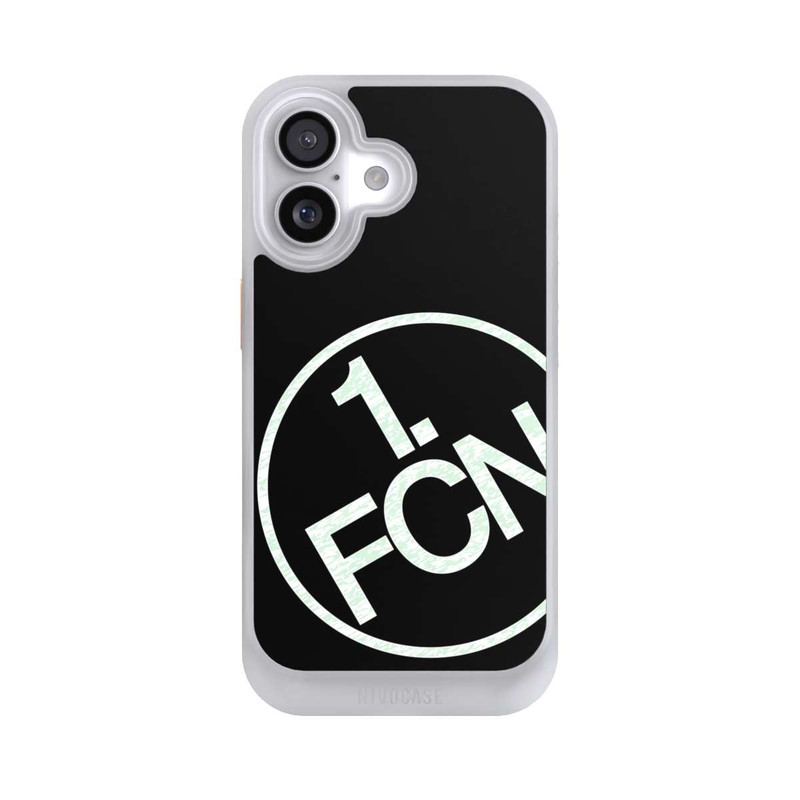 iPhone 17 NIVOcore FCN Logo Weiß Texture auf Schwarz