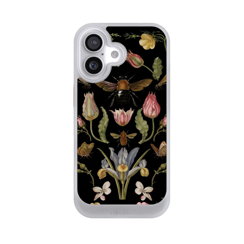 iPhone 17 NIVOcore Fleurs Sauvages et Abeilles Fond Noir