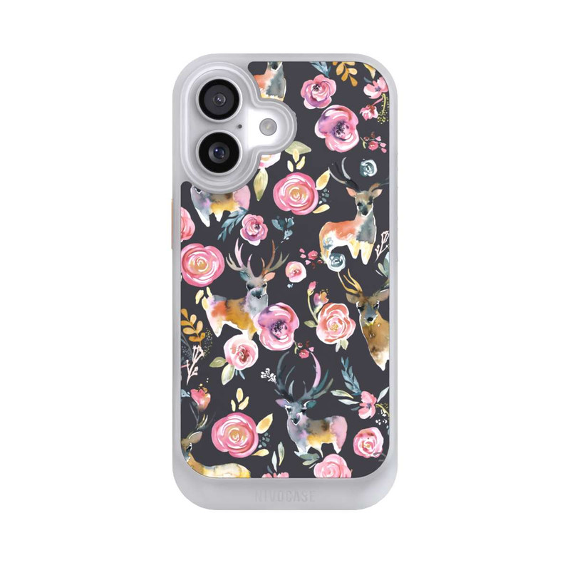 iPhone 17 NIVOcore Hirsche und Blumen Anthrazit
