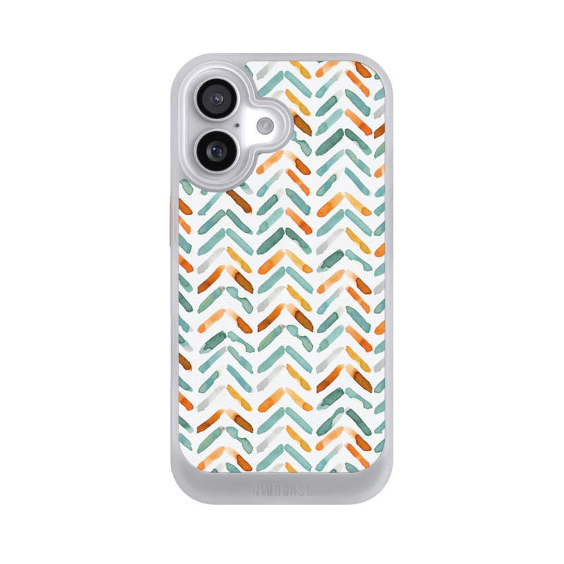 iPhone 17 NIVOcore Élégant Automne Chevron Bleu Orange