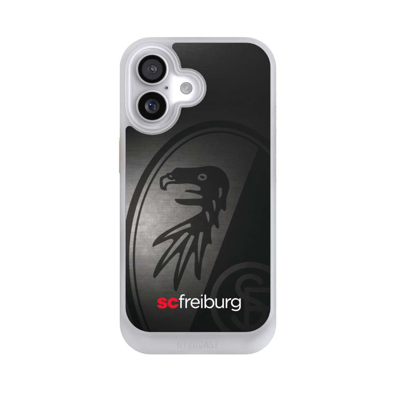 iPhone 17 NIVOcore Dot Metall Hintergrund mit dem Schriftzug SC Freiburg