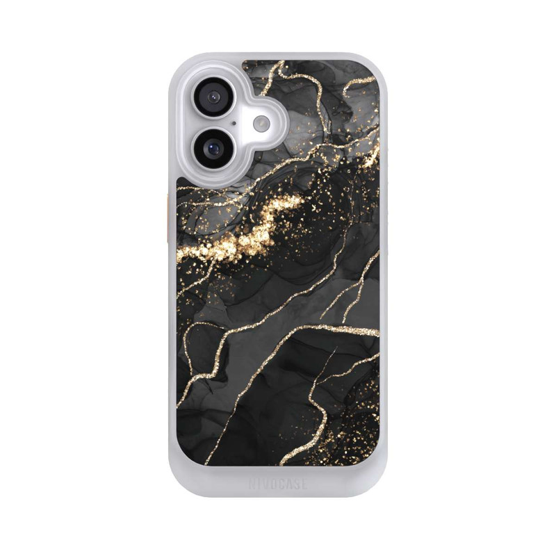 iPhone 17 NIVOcore Dunkler Marmor Wirbel Goldoptik