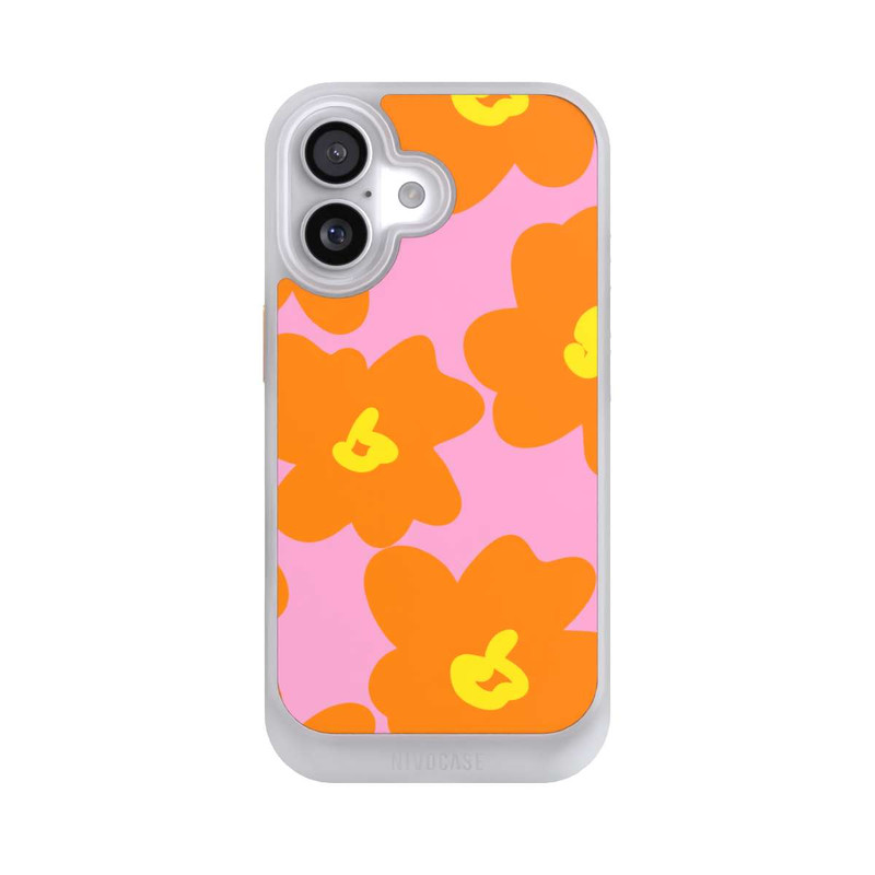 iPhone 17 NIVOcore Fleurs Rétro Rose & Orange