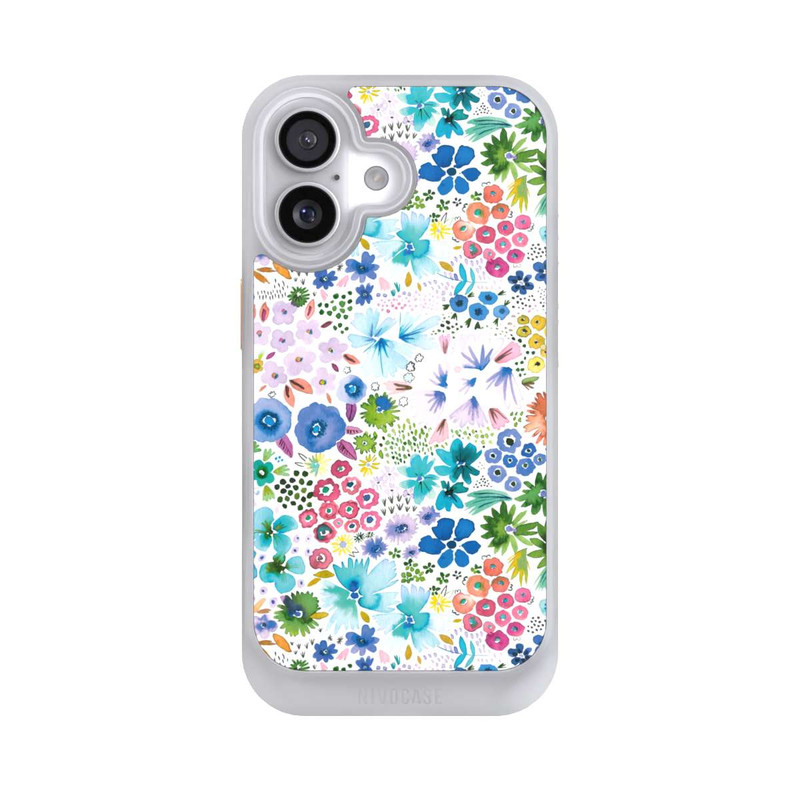 iPhone 17 NIVOcore Kunstvolle kleine Frühlingsblumen blau