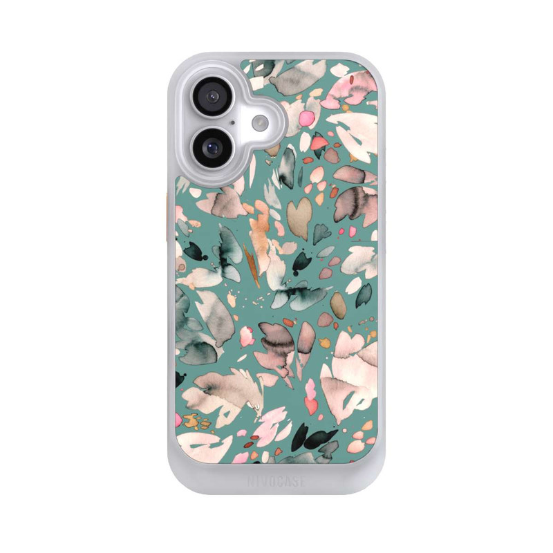 iPhone 17 NIVOcore Fleurs abstraites, pétales vert