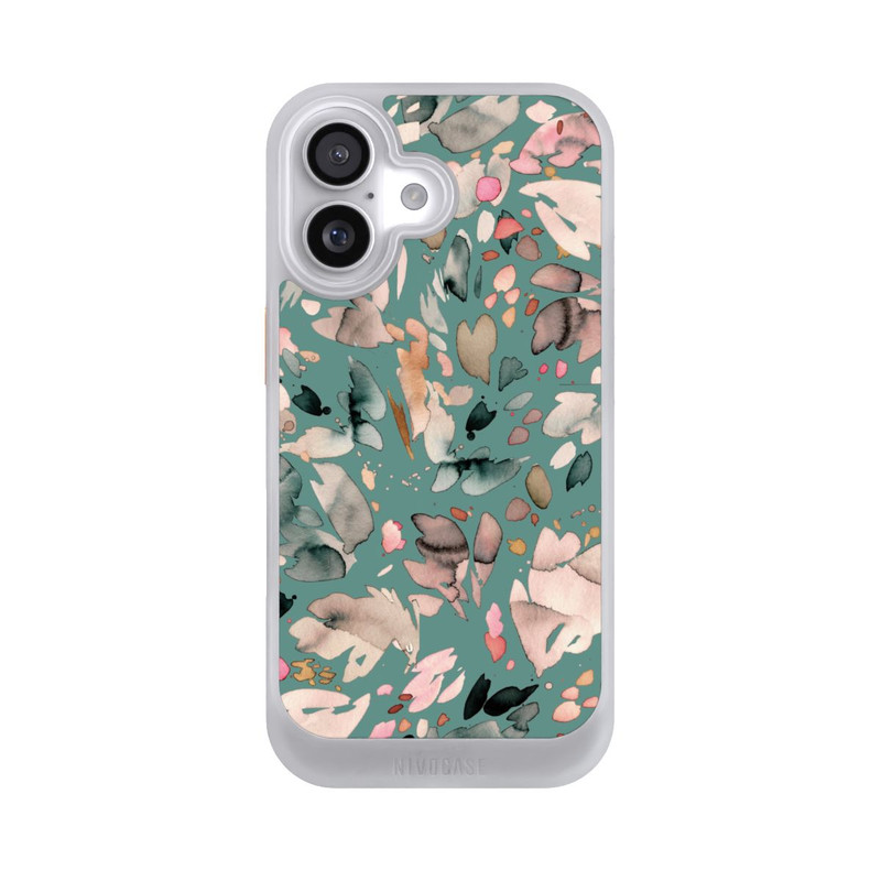 iPhone 17 NIVOcore Fleurs abstraites, pétales vert