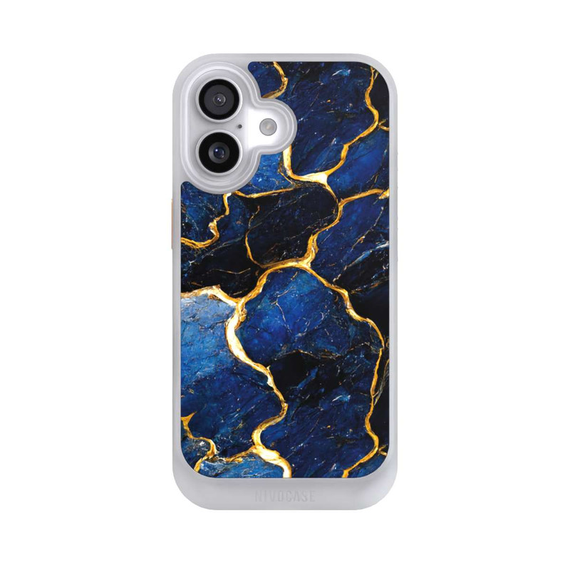 iPhone 17 NIVOcore Blue Marble Gold Print Layers