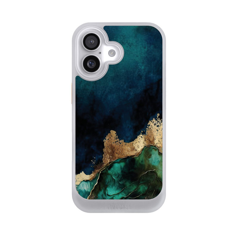 iPhone 17 NIVOcore Bleu pétrole avec or