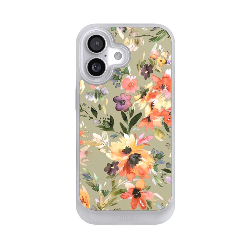 iPhone 17 NIVOcore Fleurs tropicales picturales vert sauge