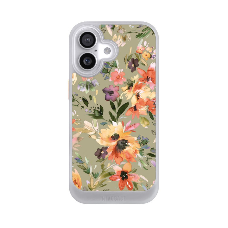 iPhone 17 NIVOcore Malerische tropische Blumen Salbeigrün