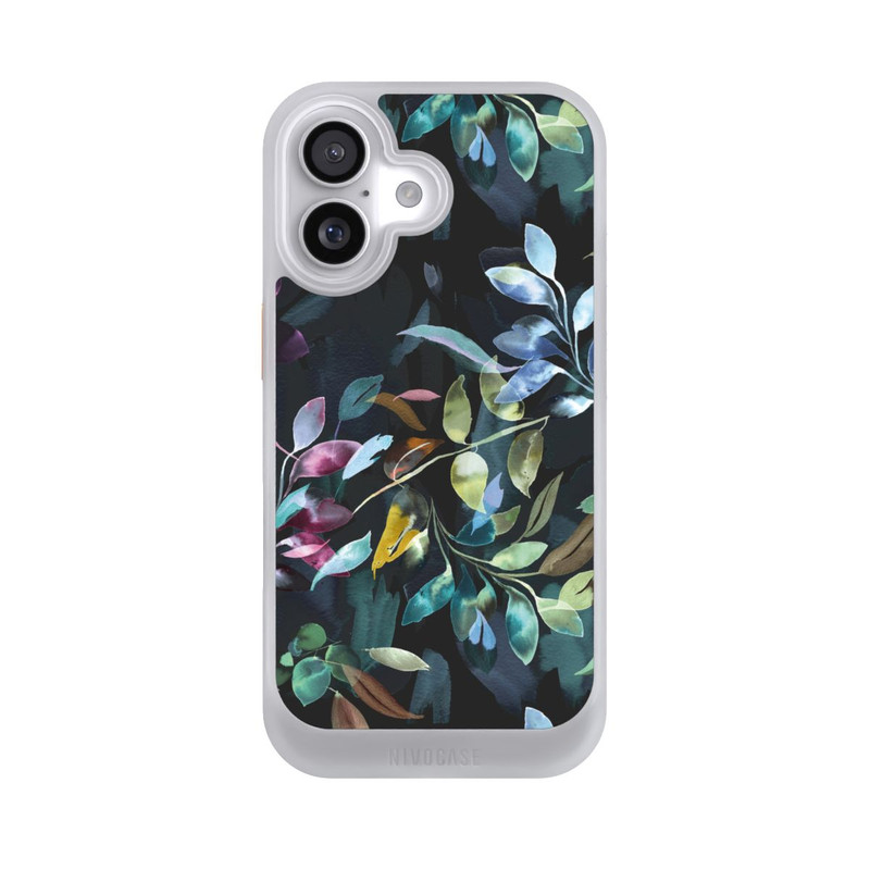 iPhone 17 NIVOcore Mystische Aquarellblätter schwarz