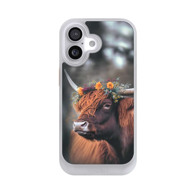 iPhone 17 NIVOcore Hochland Rind mit Blumen mit KI