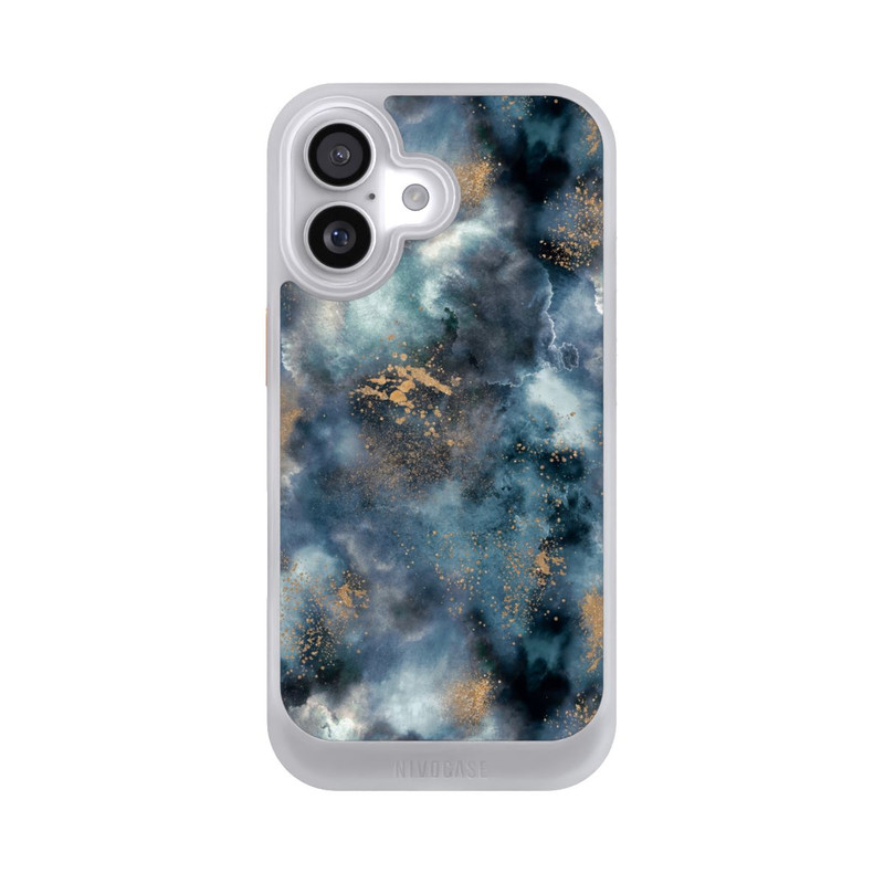 iPhone 17 NIVOcore Smoky Marble Watercolor Navy