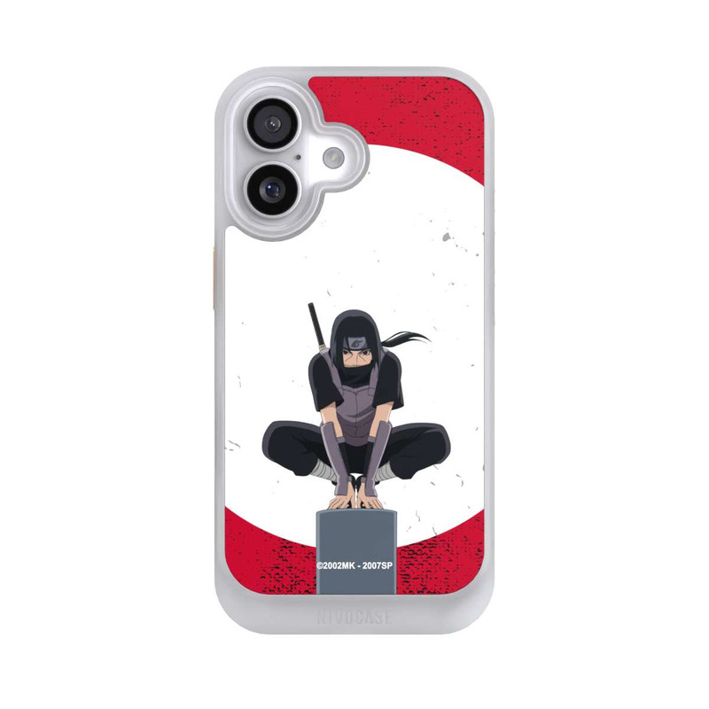 iPhone 17 NIVOcore Symbole Itachi Uchiha fond rouge
