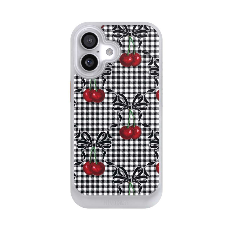 iPhone 17 NIVOcore Kirschen Muster Schwarz