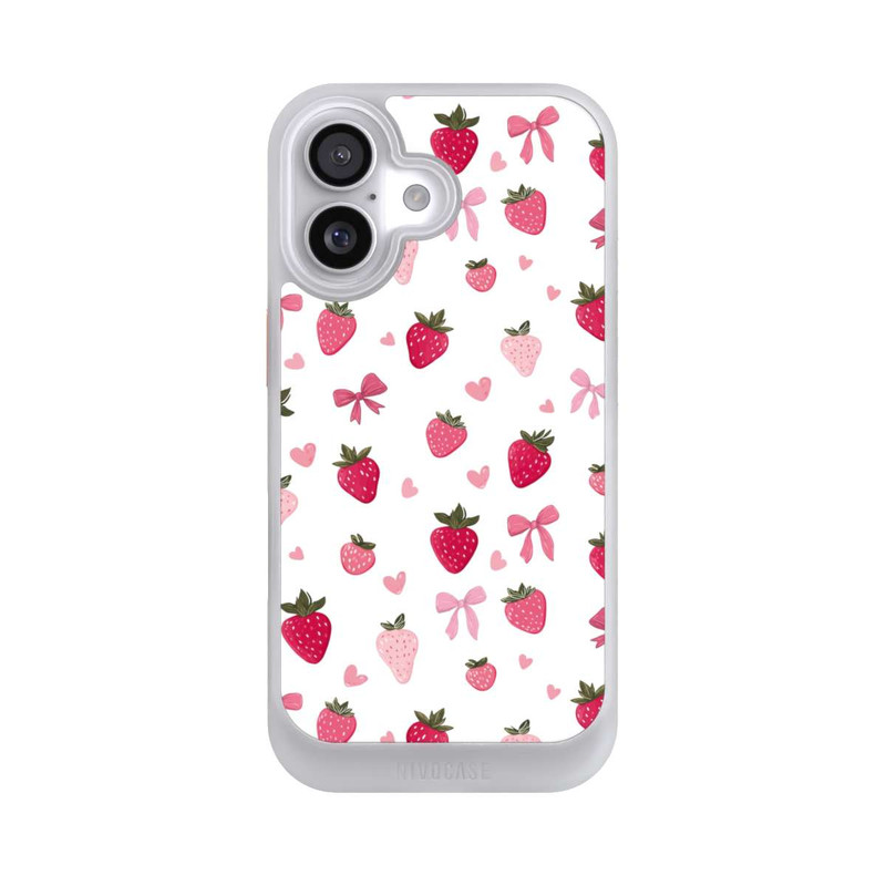 iPhone 17 NIVOcore Erdbeer Herz Schleifen Muster Pink