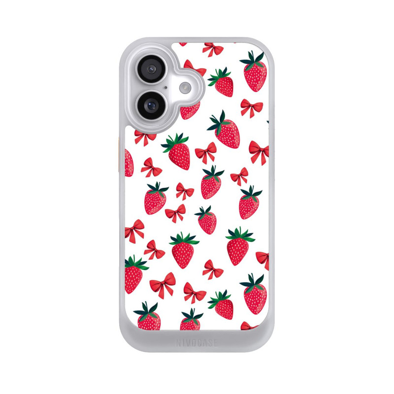 iPhone 17 NIVOcore Erdbeer Herz Muster Schleifen Rot