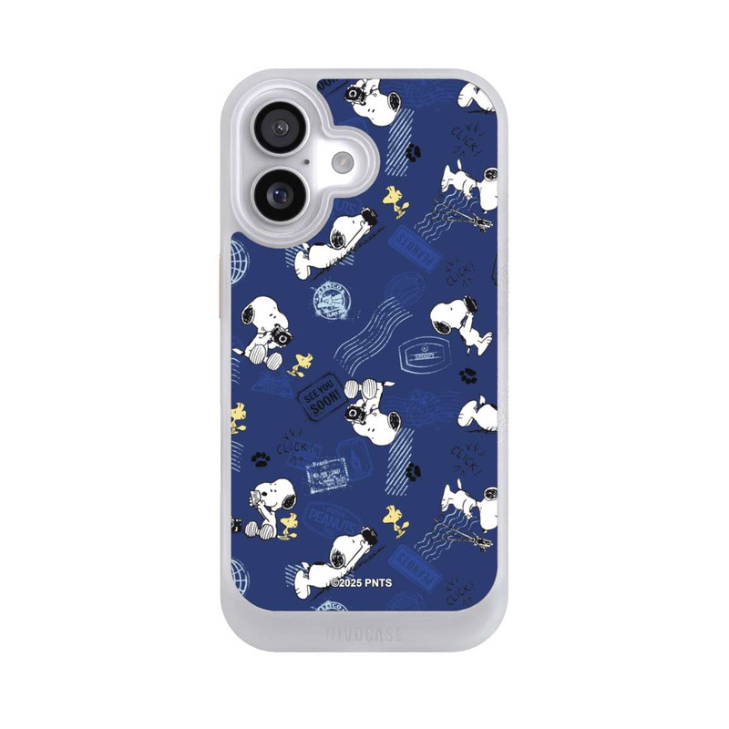 iPhone 17 NIVOcore Peanuts Travel Stamps Pattern Blue