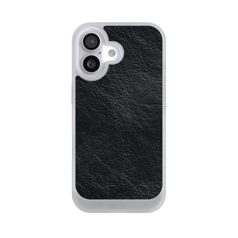 iPhone 17 NIVOcore Schwarzer Lederlook Hintergrund