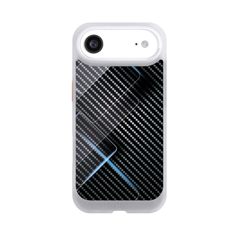 iPhone Air NIVOcore Blaue Linien auf Karbon