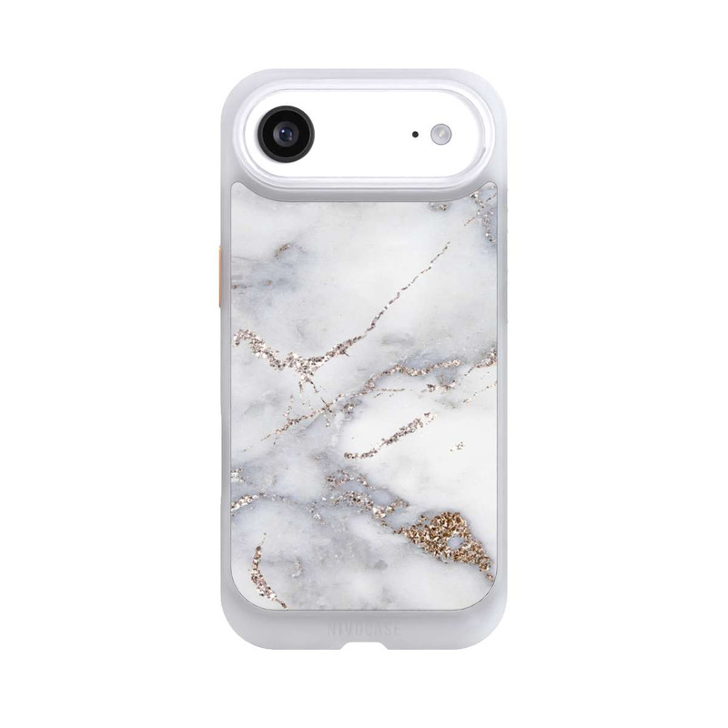 iPhone Air NIVOcore Silver Glitter Marble Look