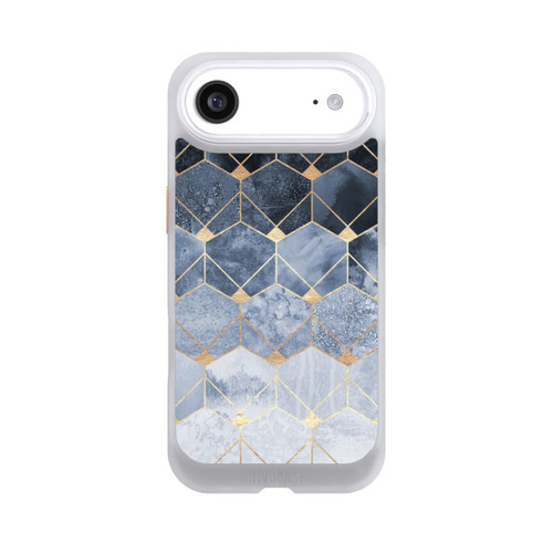 Apple iPhone Air NIVOcore Blaue Sechsecke und Diamanten Golddruck