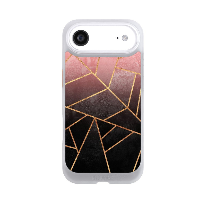 iPhone Air NIVOcore Pinker und Schwarzer Stein Gold Druck