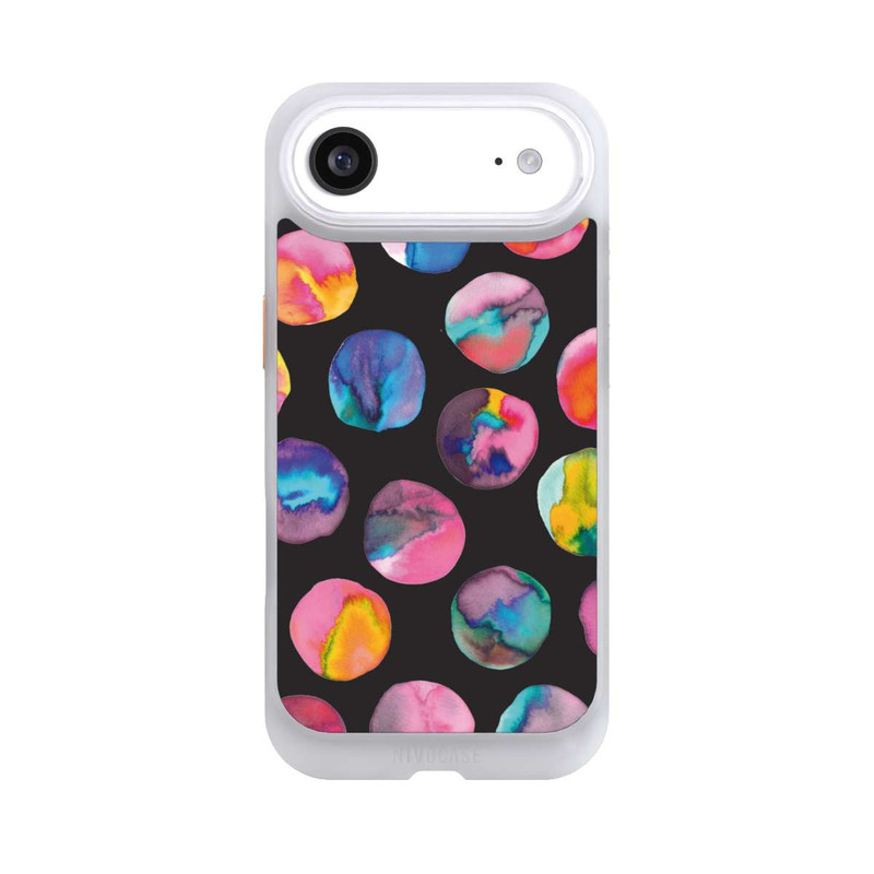 iPhone Air NIVOcore Colorful Ink Marbles Dots Black
