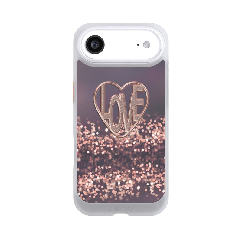 iPhone Air NIVOcore LOVE Glitzerrosa
