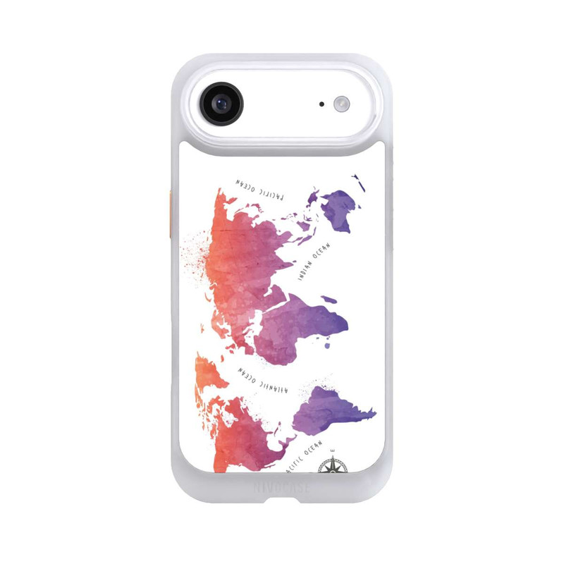 iPhone Air NIVOcore Worldmap (Watercolor) white