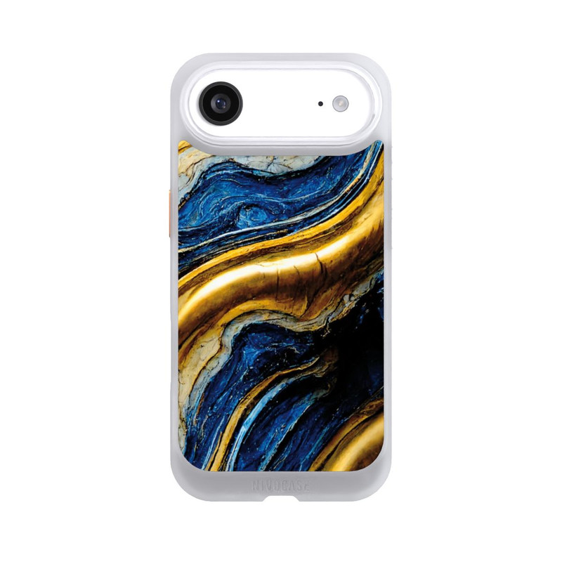 iPhone Air NIVOcore Struktur im Royalblau- und Gold-Look