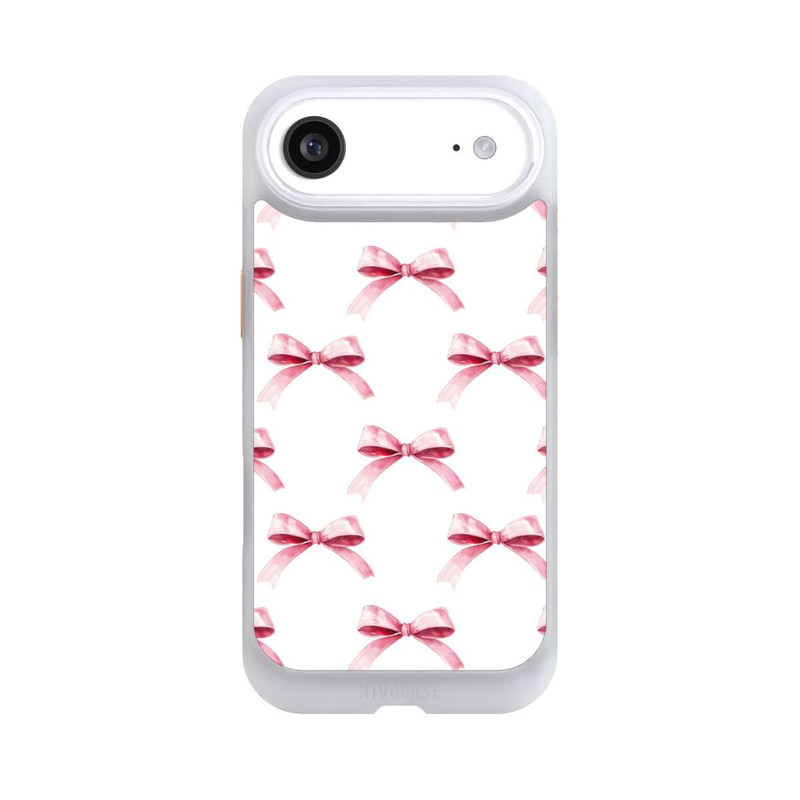 iPhone Air NIVOcore Pink Bow on White Pattern