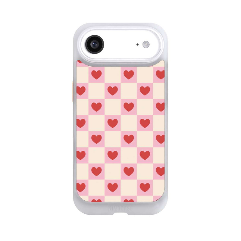 iPhone Air NIVOcore Valentine Checked Hearts Pattern Pink