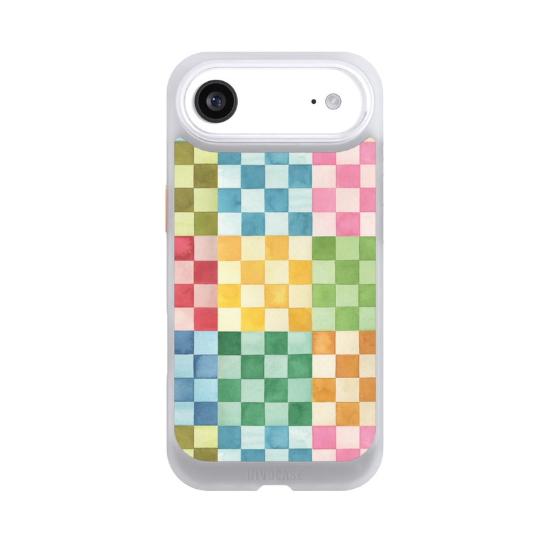iPhone Air NIVOcore Checkerboard Watercolor Chess Geometric Red