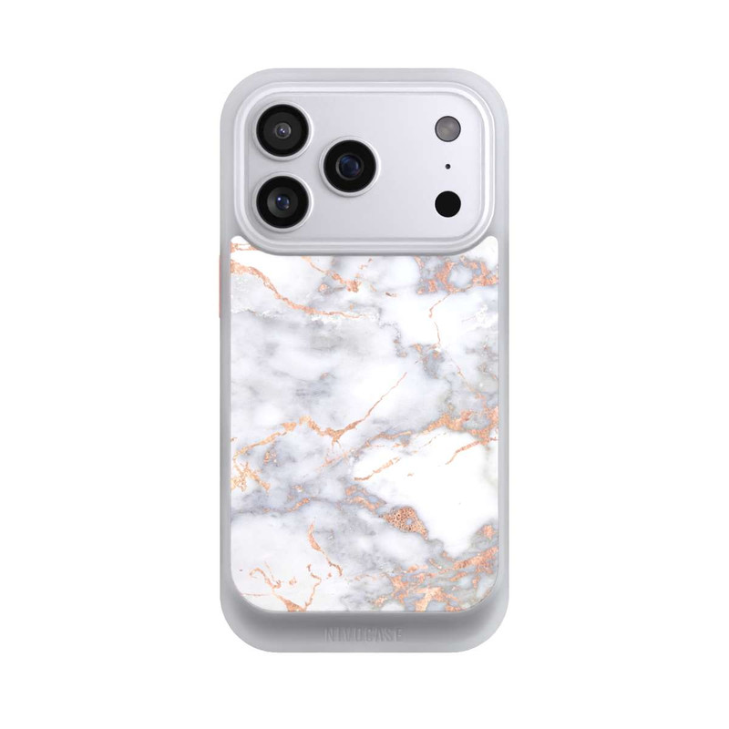 iPhone 17 Pro NIVOcore Weißer und goldener Marmorlook