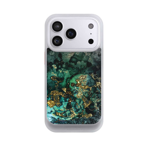 Apple iPhone 17 Pro NIVOcore Cyan Glitzer Marmorlook