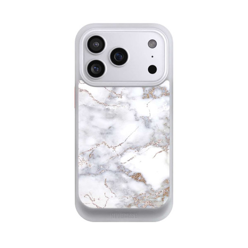 Apple iPhone 17 Pro NIVOcore Silberglitzer Marmorlook