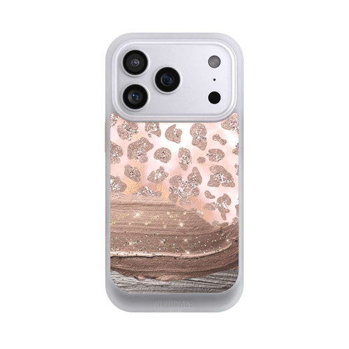 Apple iPhone 17 Pro NIVOcore Silberner Leoparden Glitzerlook