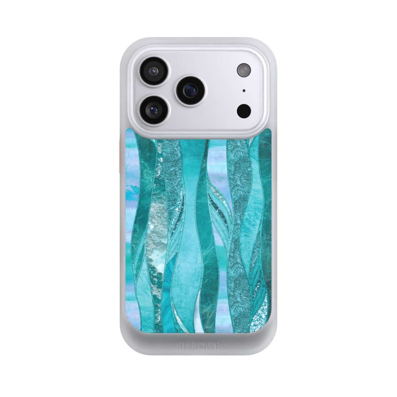 iPhone 17 Pro NIVOcore Look pailleté glamour bleu