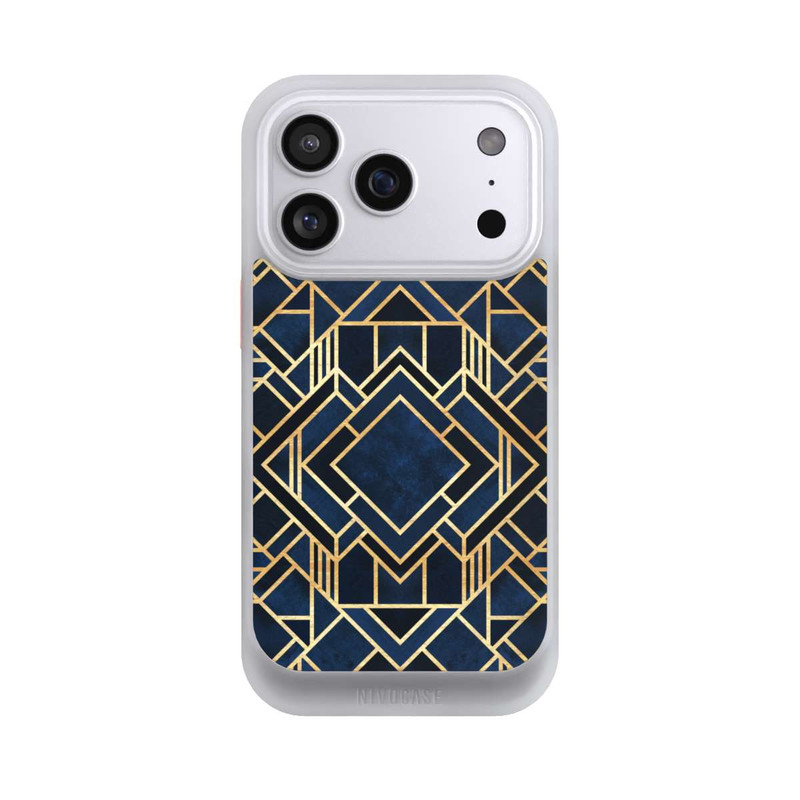 iPhone 17 Pro NIVOcore Impression Art Déco Bleu Or