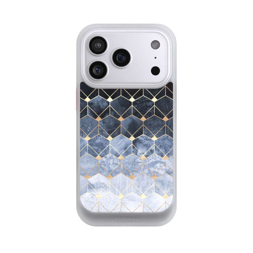 Apple iPhone 17 Pro NIVOcore Blaue Sechsecke und Diamanten Golddruck