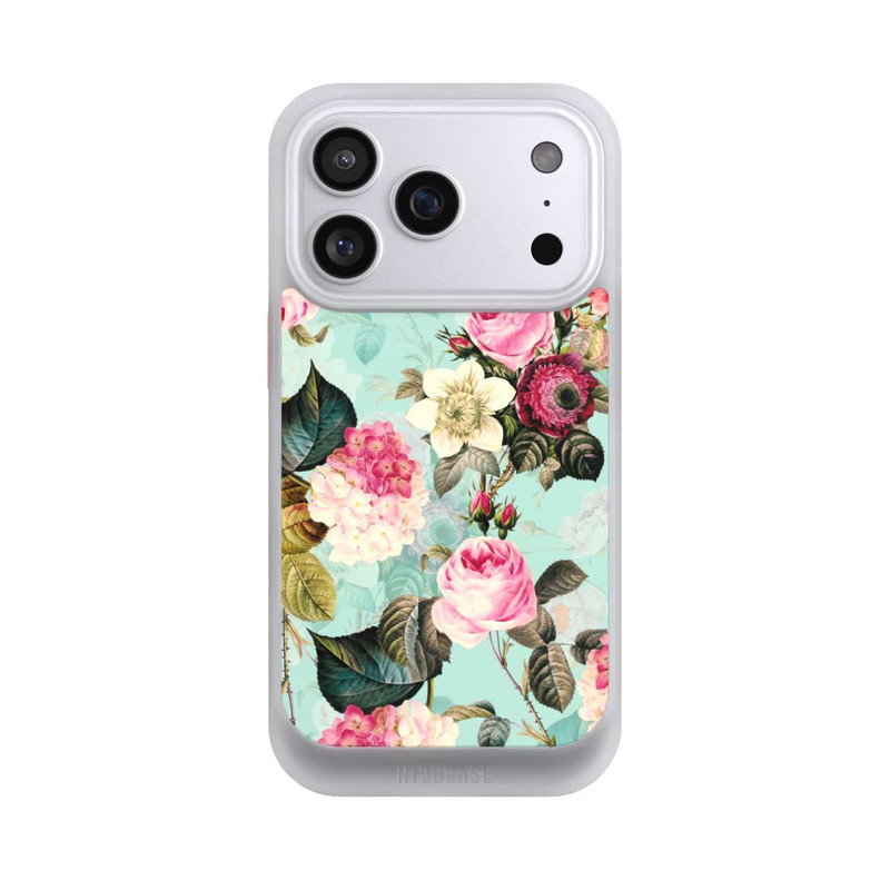 iPhone 17 Pro NIVOcore Turquoise Wallpaper Roses