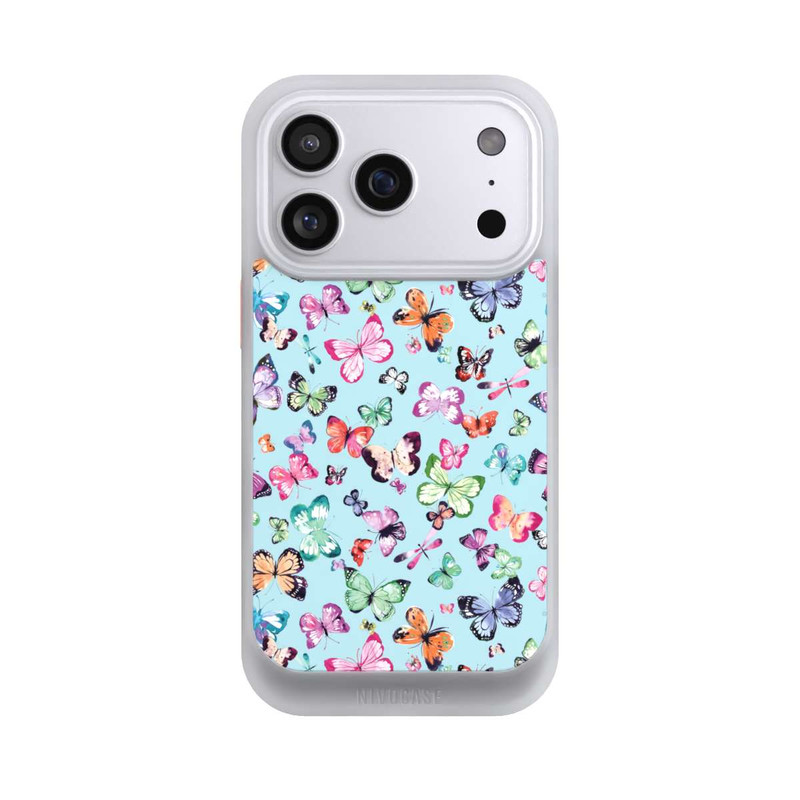 iPhone 17 Pro NIVOcore Schmetterlinge rosa orange blau