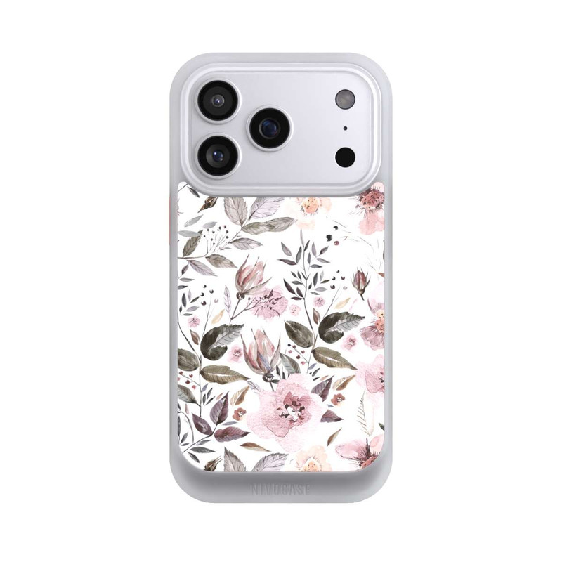 iPhone 17 Pro NIVOcore Aquarelle Fleurs Roses Brunes