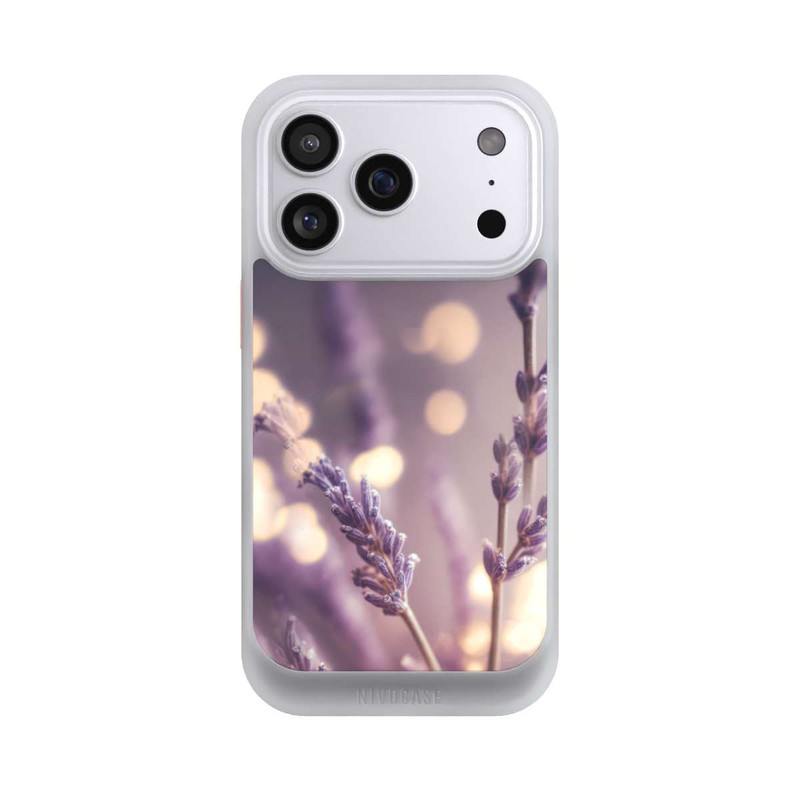 iPhone 17 Pro NIVOcore Lavender Close Up with AI