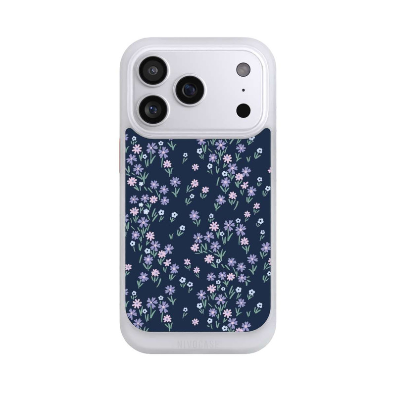 iPhone 17 Pro NIVOcore Dark Blue Floral Theme