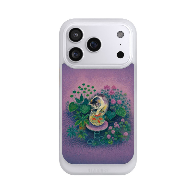 iPhone 17 Pro NIVOcore Goldfische von Matisse mit angelnder Katze mit KI