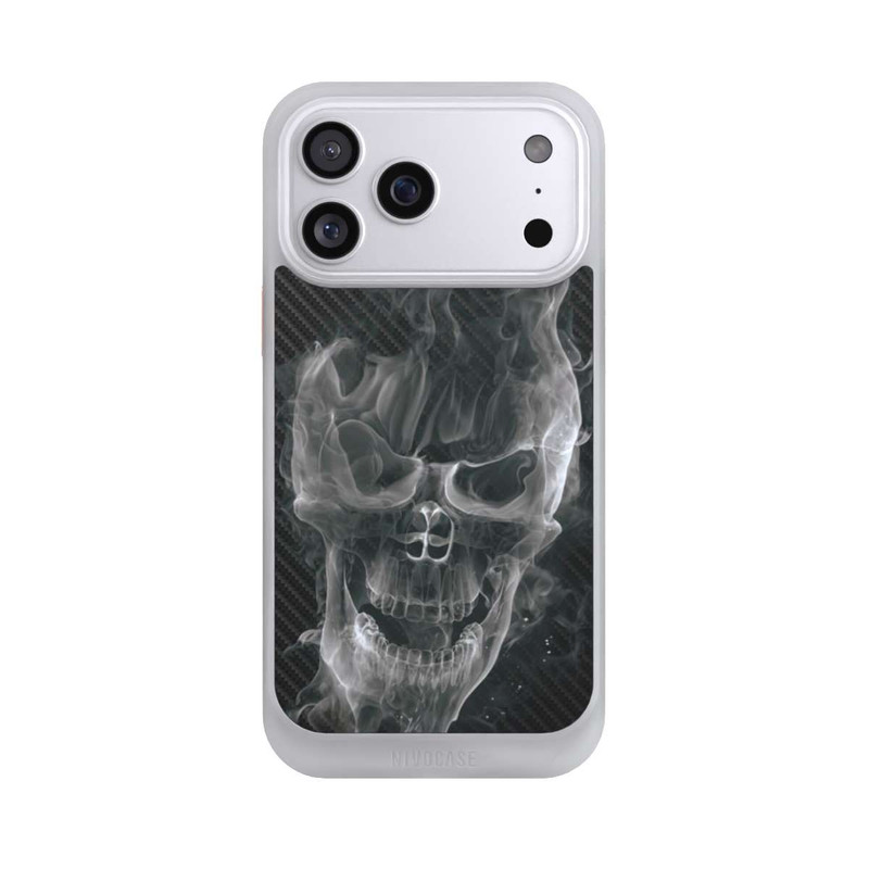 iPhone 17 Pro Max NIVOcore rauchender Totenkopf Carbon