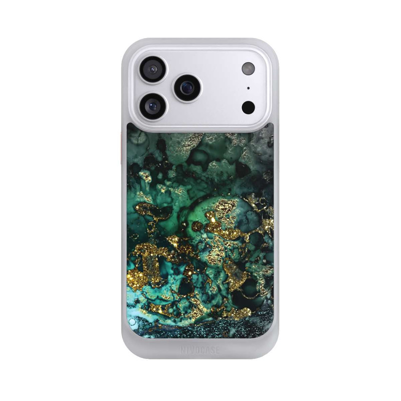 iPhone 17 Pro Max NIVOcore Cyan Glitzer Marmorlook